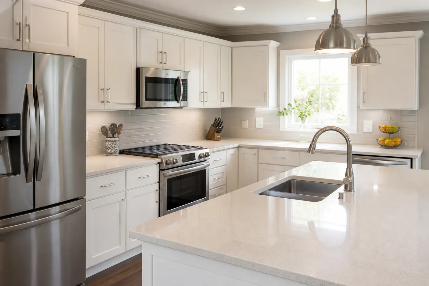 Detailed kitchen surfaces after a deep cleaning pass